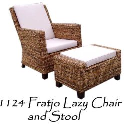 Fratjo Wicker Lazy Chair and Stool
