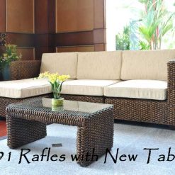 2091-Refless Wicker Sofa with New Table