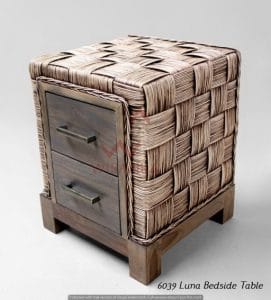 Luna Rattan Bedside Table - DADU