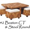 Boston Wicker Coffee Table and Stool Rounded
