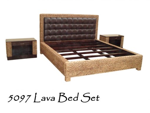 Lava Wicker Bed Set