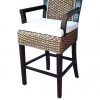 Emerald Wicker Arm Barstool