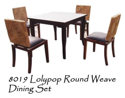 Lolypop Round Weave Dining Set