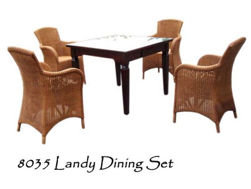 Landy Rattan Dining Set 4