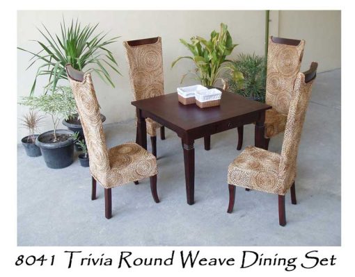 Trivia Round Weave Dining Set