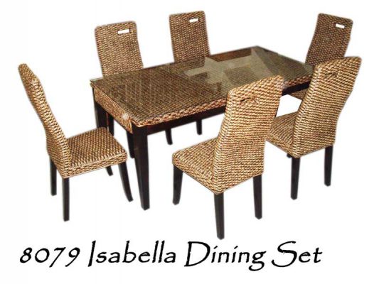 Isabella Wicker Dining Set 6