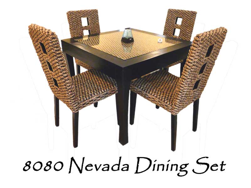 Nevada Wicker Dining Set Natural Rattan Furniture Rattan