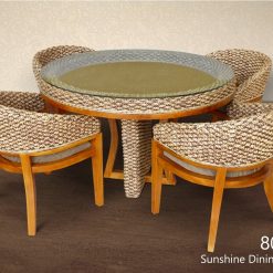 阳光柳条餐桌椅