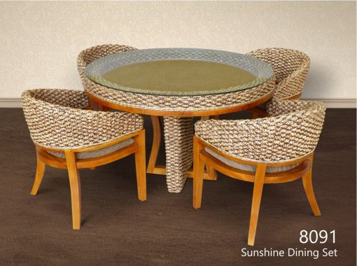 阳光柳条餐桌椅