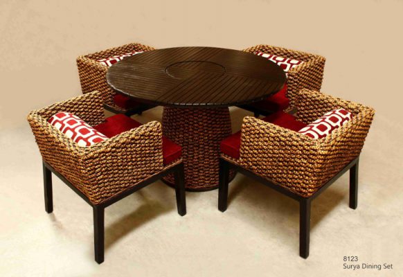 Surya Wicker Dining Set