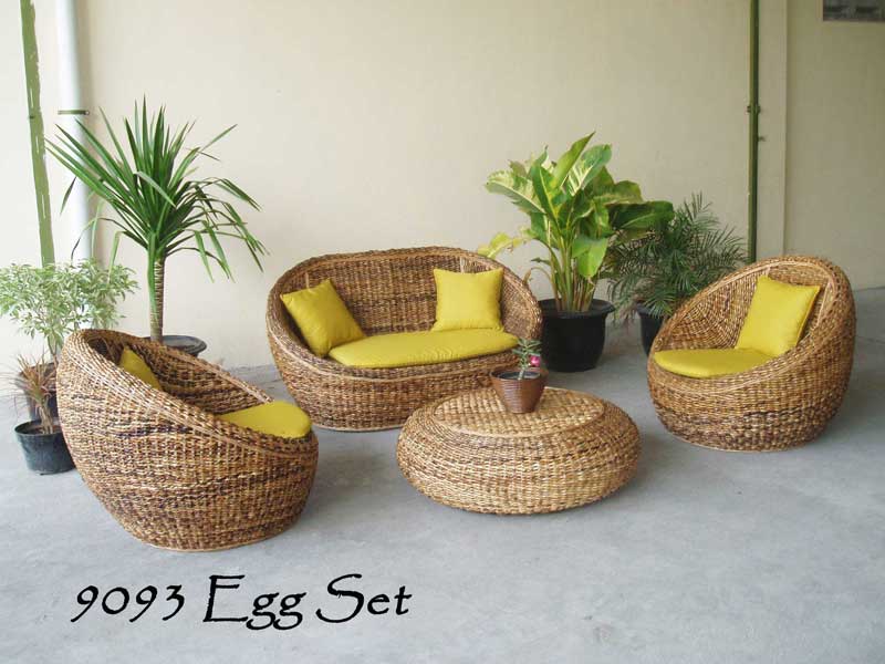 Egg sales rattan set