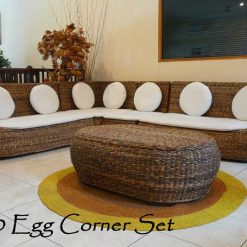 Egg Corner Wicker Living Set