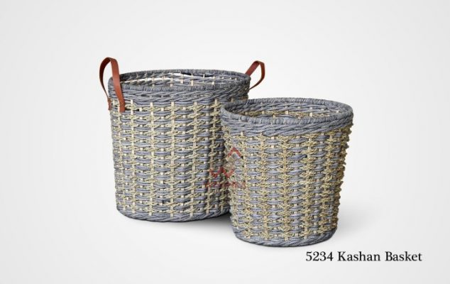 Blue wicker basket