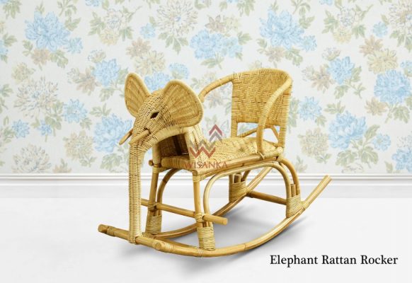 Elephant Wicker Rattan Rocker