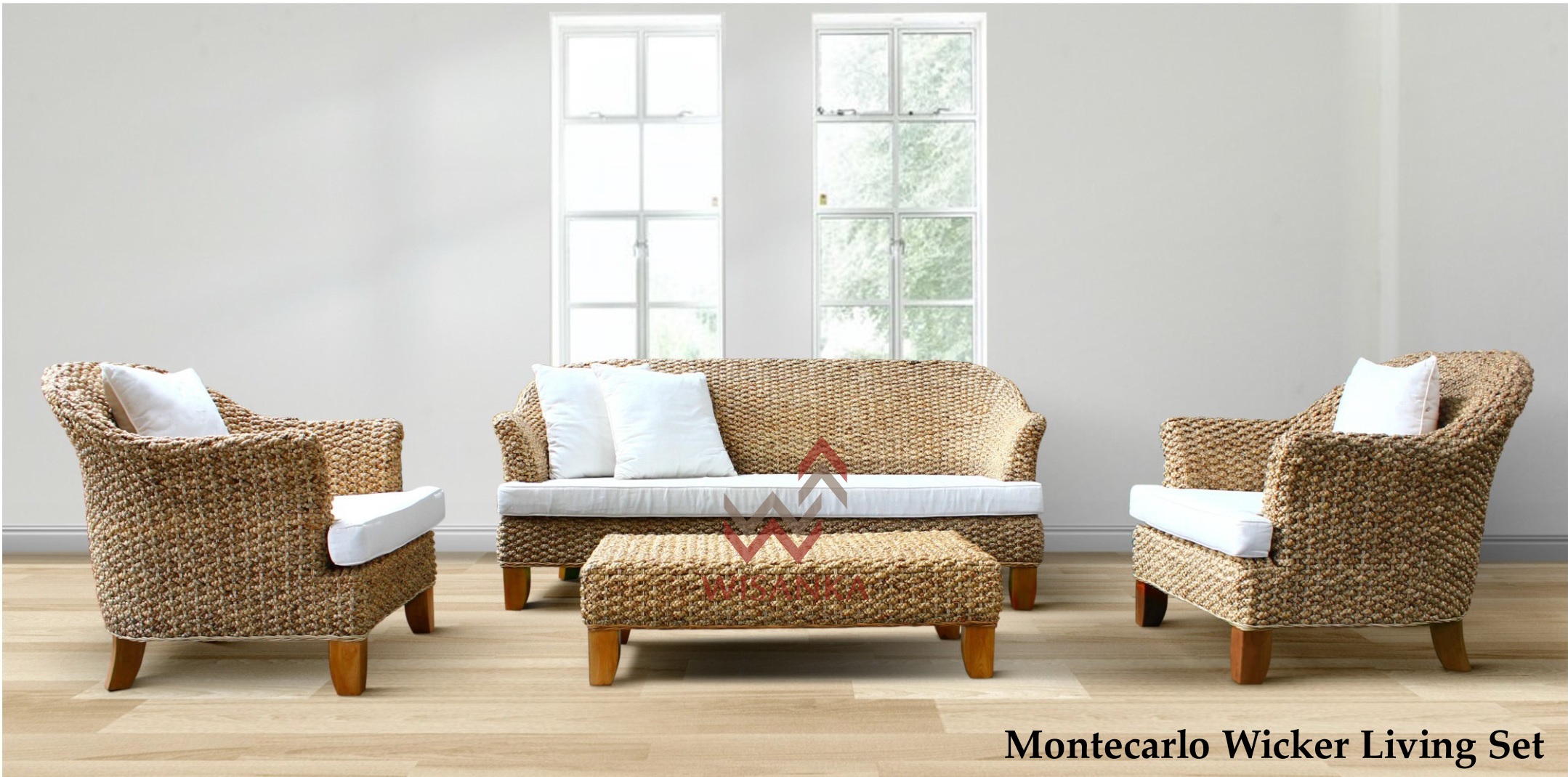 Montecarlo Wicker Living Set Natural Rattan Furniture Wholesale