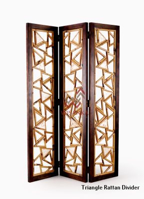 Triangle Rattan Divider with wooden frame