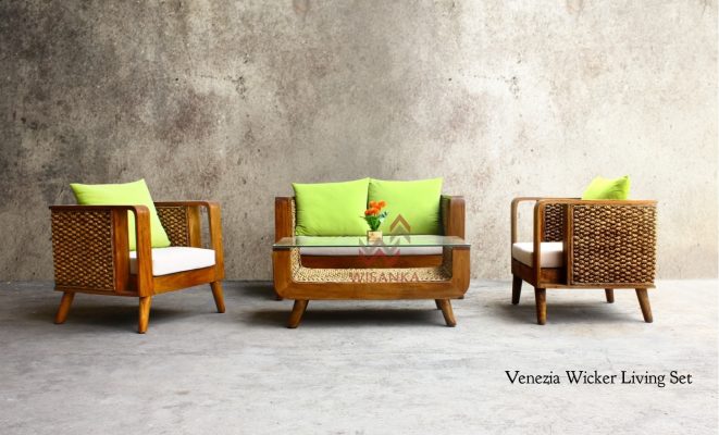 Venezia Wicker Living Set