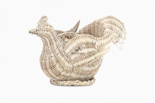 Abstract Chick Figurine Rattan Basket Accessories