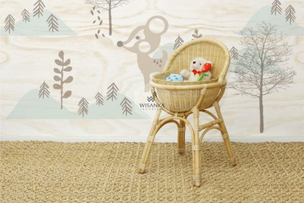 Lola Rattan Doll Bassinet