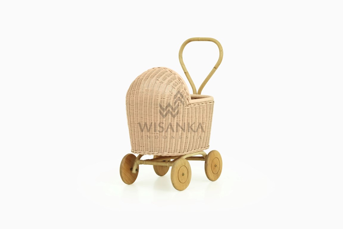 rattan doll pram