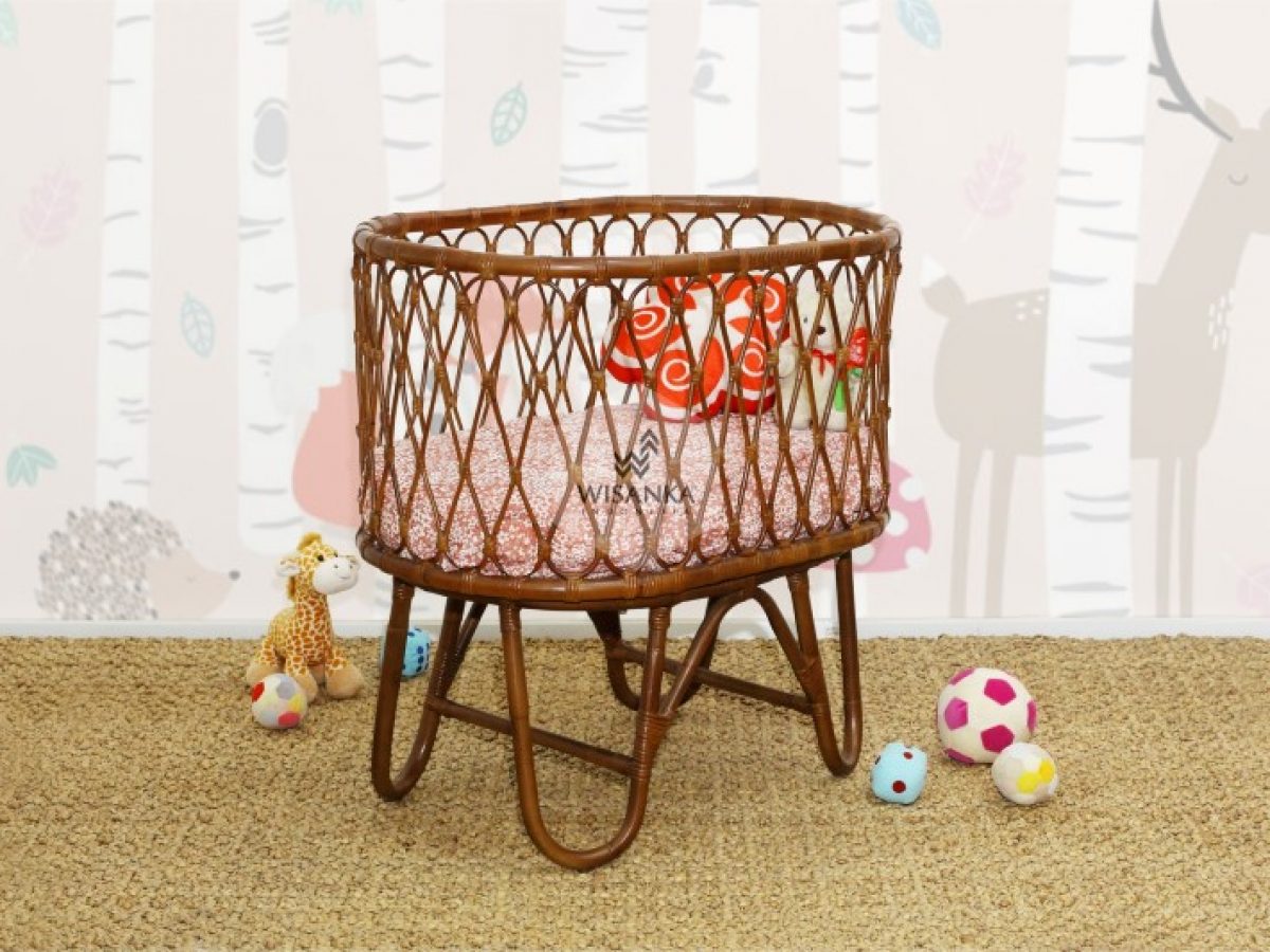 rattan baby crib