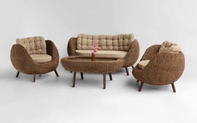 Pearl Rattan Living Set