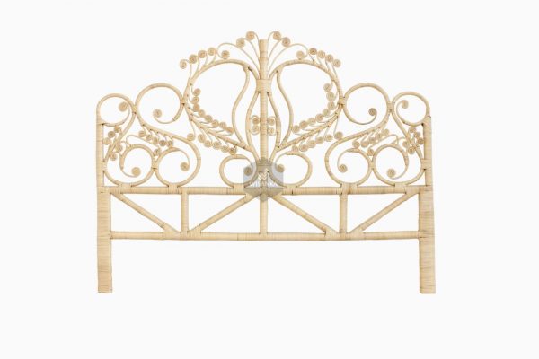 Crown Peacock Rattan Headboard