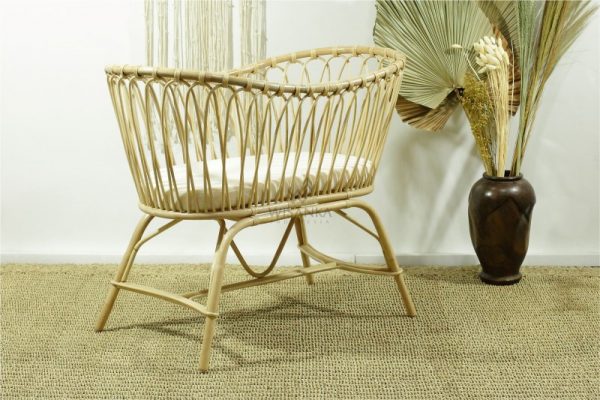 Rice Rattan Baby Crib