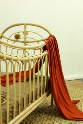 Rainbow rattan baby crib