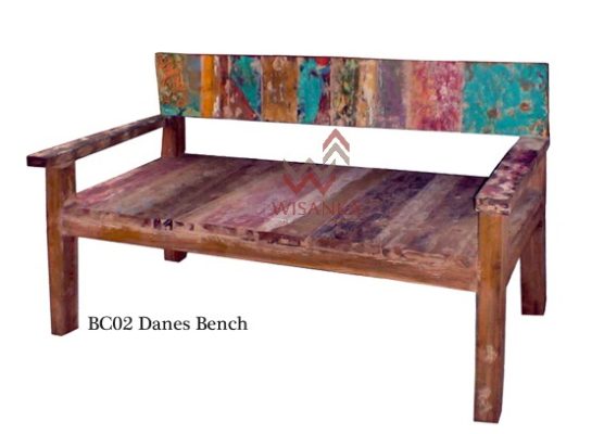 Danes Rattan Wooden Bench