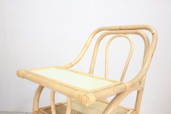 Yellow rattan baby chair