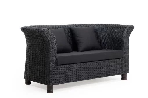 Alaska Rattan Sofa 2 Seater Black