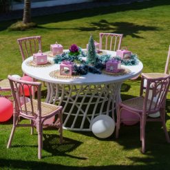 Fen Rattan Kids Chair Party Set in Pink Colors