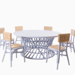 Hens Rattan Kids Chair Party Set - Asul